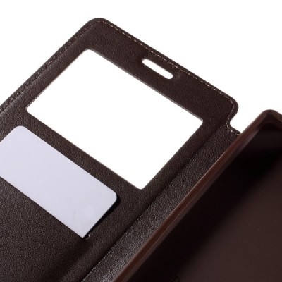 Roar Noble atverčiamas Sony Xperia Z5 Premium (Sony Xperia Z5 Premium Dual) rudas odinis dėklas / Priedai.lt