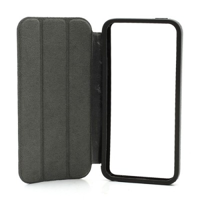 Atverčiamas juodas rėmelis (bamperis) Apple iPhone SE (5, 5s) su smart cover funkcija / Priedai.lt