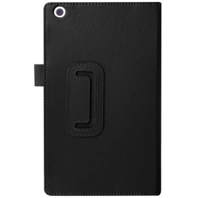 Lenovo Tab2 A8-50 (Tab3 8.0) Litchi atvēramais melns maciņš / Vacins.lv