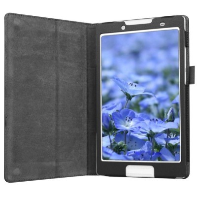 Lenovo Tab2 A8-50 (Tab3 8.0) Litchi atvēramais melns maciņš / Vacins.lv