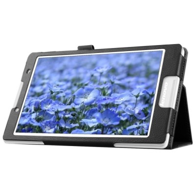 Lenovo Tab2 A8-50 (Tab3 8.0) Litchi atvēramais melns maciņš / Vacins.lv