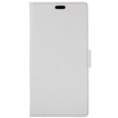 Huawei P smart 2018 (Enjoy 7S) atverčiamas baltas odinis dėklas, knygutė - piniginė / Priedai.lt