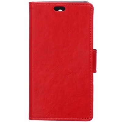 Samsung Galaxy Xcover 3 (G388) atvēramais sarkans ādas maciņš (maks) / Vacins.lv