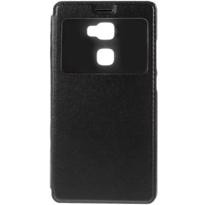 Huawei Mate S melns atvēramais „View Window“ ādas maciņš / Vacins.lv