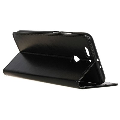 Honor 8 Pro (Huawei Honor V9) atvēramais ādas melns maciņš, grāmata (maks) / Vacins.lv