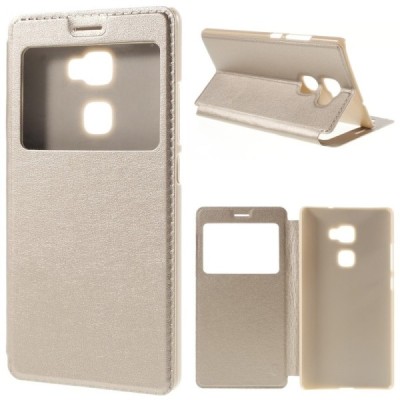 Huawei Mate S zelta atvēramais „View Window“ ādas maciņš / Vacins.lv