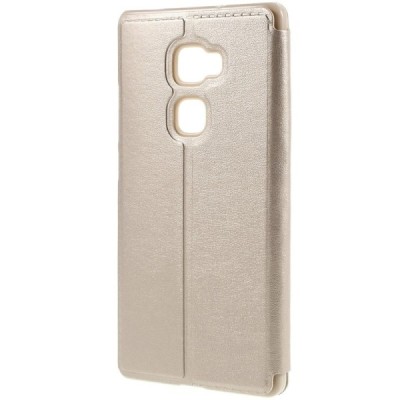 Huawei Mate S zelta atvēramais „View Window“ ādas maciņš / Vacins.lv