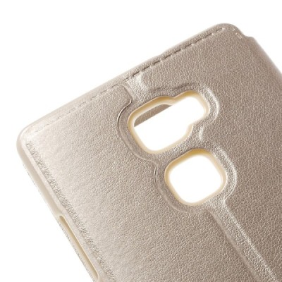 Huawei Mate S zelta atvēramais „View Window“ ādas maciņš / Vacins.lv