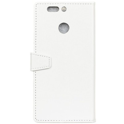 Honor 8 Pro (Huawei Honor V9) atverčiamas baltas odinis dėklas, knygutė - piniginė / Priedai.lt