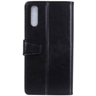 Huawei P20 atvēramais ādas melns maciņš, grāmata (maks) / Vacins.lv