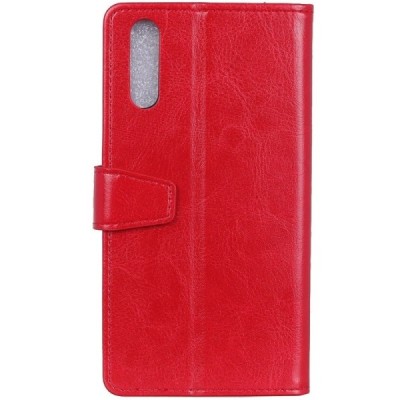 Huawei P20 atvēramais ādas sarkans maciņš, grāmata (maks) / Vacins.lv