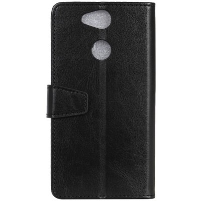 Sony Xperia XA2 (XA2 Dual) atverčiamas juodas odinis dėklas - piniginė / Priedai.lt