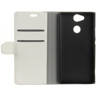 Sony Xperia XA2 (XA2 Dual) atvēramais ādas balts maciņš (maks) / Vacins.lv