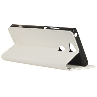 Sony Xperia XA2 (XA2 Dual) atvēramais ādas balts maciņš (maks) / Vacins.lv