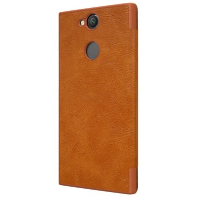 Greznais „Nillkin“ Qin sērijas ādas atvērams brūns Sony Xperia XA2 (XA2 Dual) maciņš (maks) / Vacins.lv