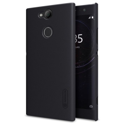 Nillkin Frosted Shield Sony Xperia XA2 (XA2 Dual) juodas plastikinis dėklas + apsauginė ekrano plėvelė / Priedai.lt