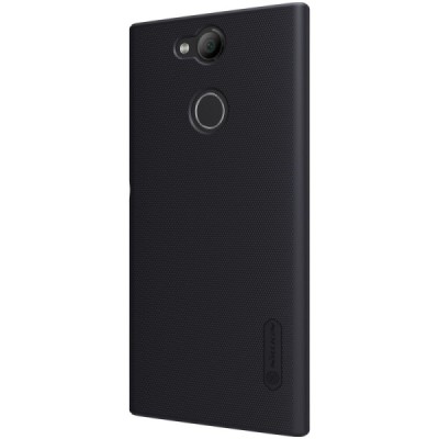 Nillkin Frosted Shield Sony Xperia XA2 (XA2 Dual) juodas plastikinis dėklas + apsauginė ekrano plėvelė / Priedai.lt