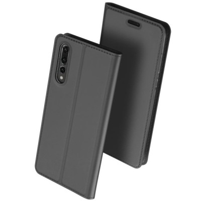 „Dux Ducis“ Skin serijos Huawei P20 Pro pilkas odinis atverčiamas dėklas / Priedai.lt