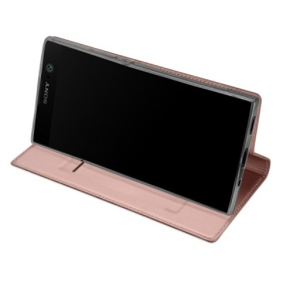 Sony Xperia XA2 (XA2 Dual) „Dux Ducis“ Skin sērijas rozs ādas atvērams maciņš / Vacins.lv