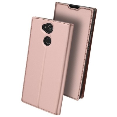 Sony Xperia XA2 (XA2 Dual) „Dux Ducis“ Skin sērijas rozs ādas atvērams maciņš / Vacins.lv