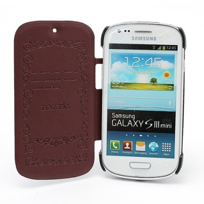 „Zozzle“ atverčiamas odinis Samsung Galaxy S3 mini i8190 dėklas (dėkliukas) / Priedai.lt