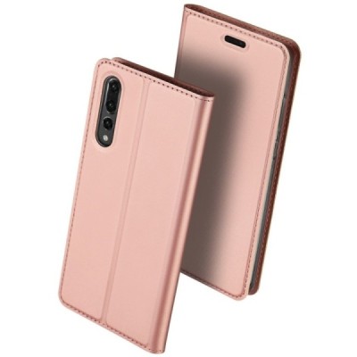 Huawei P20 Pro „Dux Ducis“ Skin sērijas rozs ādas atvērams maciņš / Vacins.lv