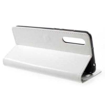 Huawei P20 Pro atvēramais ādas balts maciņš, grāmata (maks) / Vacins.lv