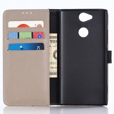 Sony Xperia XA2 (XA2 Dual) atvēramais ādas smilšains retro maciņš (maks) / Vacins.lv