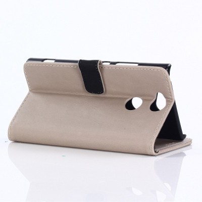 Sony Xperia XA2 (XA2 Dual) atvēramais ādas smilšains retro maciņš (maks) / Vacins.lv