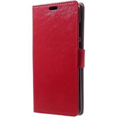 Huawei P20 Pro atverčiamas raudonas odinis dėklas, knygutė - piniginė / Priedai.lt