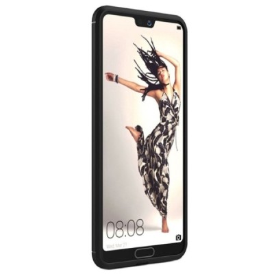 Huawei P20 Pro „Mofi“ cieta silikona (TPU) melns apvalks / vacins.lv