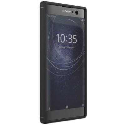 Sony Xperia XA2 (XA2 Dual) „Carbon“ cieta silikona (TPU) melns apvalks / vacins.lv