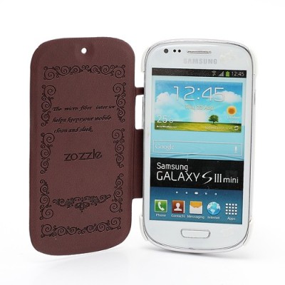 „Zozzle“ atverčiamas baltos spalvos odinis Samsung Galaxy S3 mini i8190 dėklas (dėkliukas) / Priedai.lt