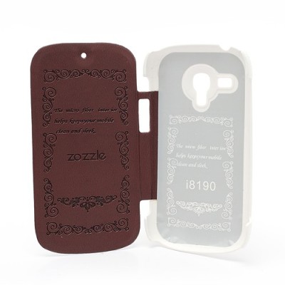 „Zozzle“ atverčiamas baltos spalvos odinis Samsung Galaxy S3 mini i8190 dėklas (dėkliukas) / Priedai.lt