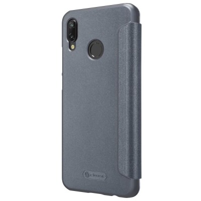 Huawei P20 Lite (Nova 3e) „Nillkin“ Sparkle atvēramais pelēks maciņš / Vacins.lv