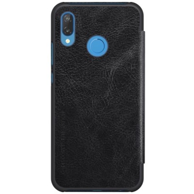 Greznais „Nillkin“ Qin sērijas ādas atvērams melns Huawei P20 Lite (Nova 3e) maciņš (maks) / Vacins.lv