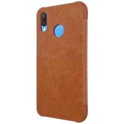 Greznais „Nillkin“ Qin sērijas ādas atvērams brūns Huawei P20 Lite (Nova 3e) maciņš (maks) / Vacins.lv