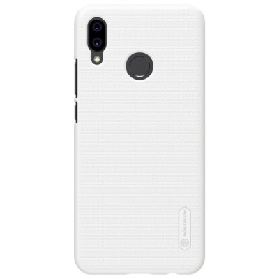 Nillkin Frosted Shield Huawei P20 Lite (Nova 3e) baltas plastikinis dėklas + apsauginė ekrano plėvelė / Priedai.lt