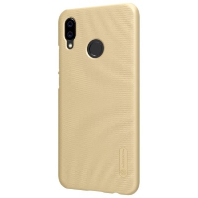 Nillkin Frosted Shield Huawei P20 Lite (Nova 3e) auksinis plastikinis dėklas + apsauginė ekrano plėvelė / Priedai.lt