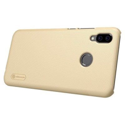 Nillkin Frosted Shield Huawei P20 Lite (Nova 3e) auksinis plastikinis dėklas + apsauginė ekrano plėvelė / Priedai.lt
