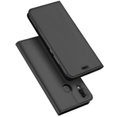 „Dux Ducis“ Skin serijos Huawei P20 Lite (Nova 3e) juodas odinis atverčiamas dėklas / Priedai.lt