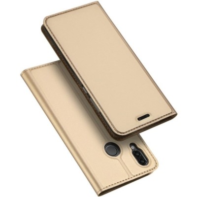 Huawei P20 Lite (Nova 3e) „Dux Ducis“ Skin sērijas zelta ādas atvērams maciņš / Vacins.lv