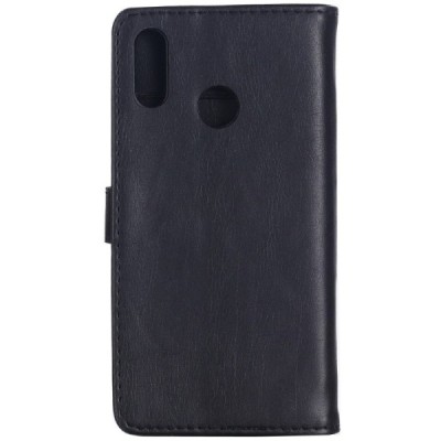 Huawei P20 Lite (Nova 3e) atvēramais ādas melns retro maciņš (maks) / Vacins.lv