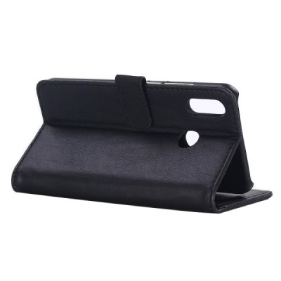 Huawei P20 Lite (Nova 3e) atvēramais ādas melns retro maciņš (maks) / Vacins.lv