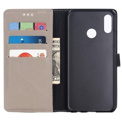 Huawei P20 Lite (Nova 3e) atvēramais ādas smilšains retro maciņš (maks) / Vacins.lv