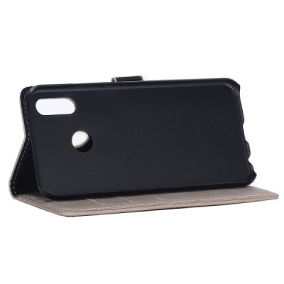 Huawei P20 Lite (Nova 3e) atvēramais ādas smilšains retro maciņš (maks) / Vacins.lv