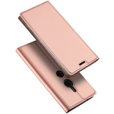 Sony Xperia XZ2 „Dux Ducis“ Skin sērijas rozs ādas atvērams maciņš / Vacins.lv