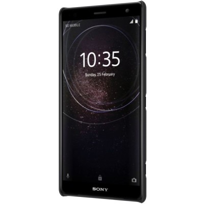 Sony Xperia XZ2 Nillkin Frosted Shield melns plastmasas futrālis / Vacins.lv
