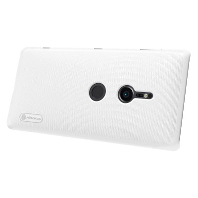 Sony Xperia XZ2 Nillkin Frosted Shield balts plastmasas futrālis + ekrāna aizsargplēve / Vacins.lv