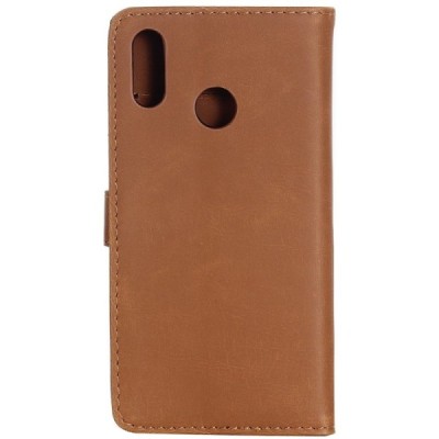 Huawei P20 Lite (Nova 3e) atvēramais ādas gaiši brūns retro maciņš (maks) / Vacins.lv